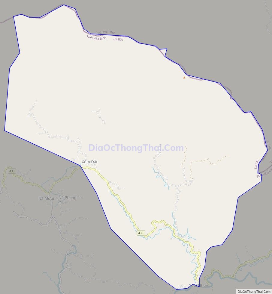 Bản đồ giao thông xã Giáp Đắt, huyện Đà Bắc
