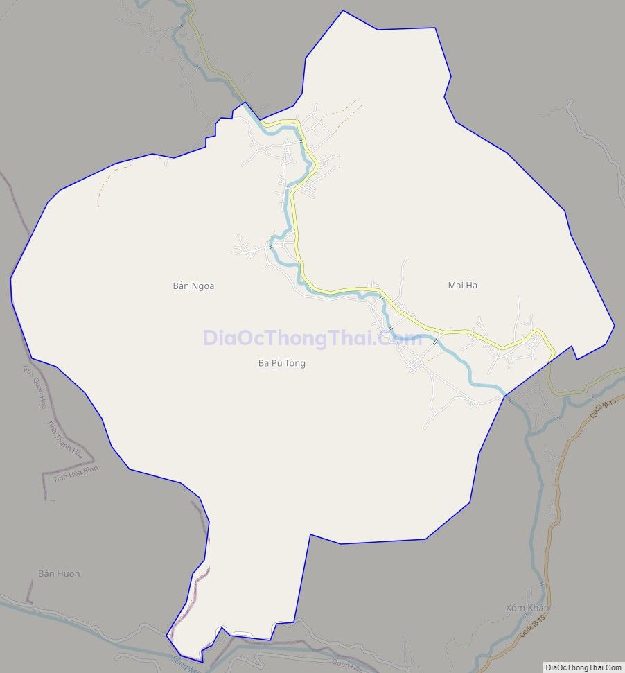 Bản đồ giao thông xã Mai Hịch, huyện Mai Châu
