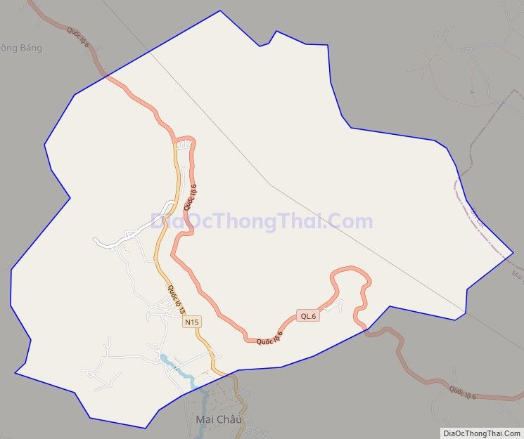 Bản đồ giao thông xã Tòng Đậu, huyện Mai Châu