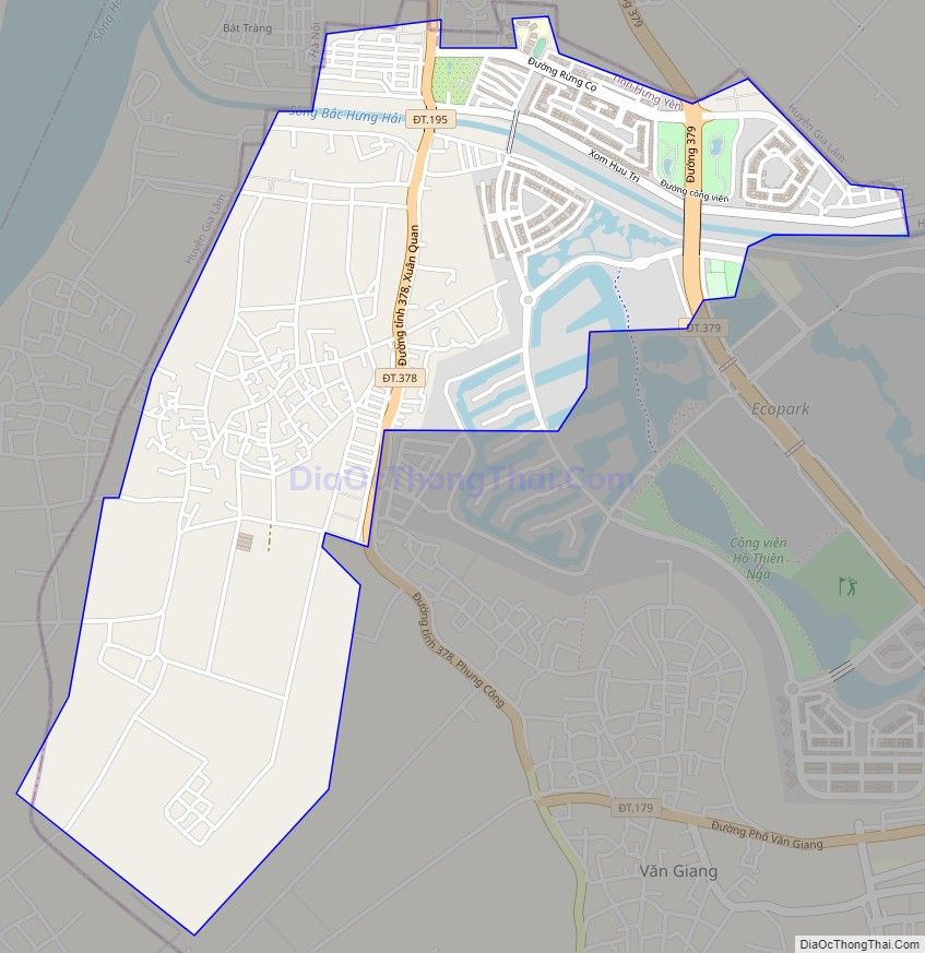 Bản đồ giao thông xã Xuân Quan, huyện Văn Giang