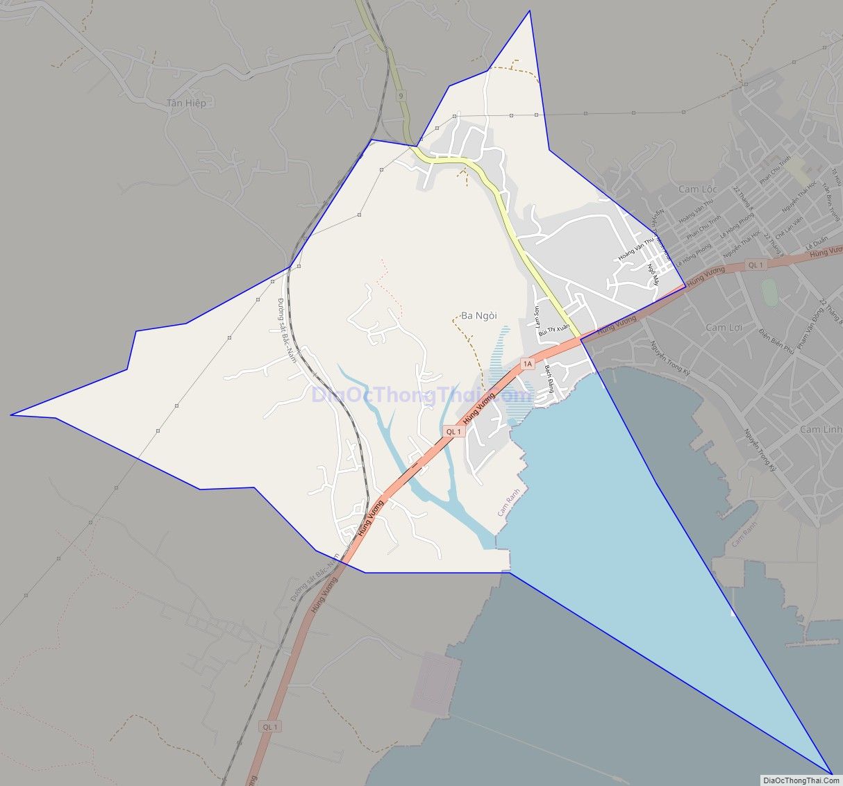 Bản đồ giao thông phường Ba Ngòi, thành phố Cam Ranh