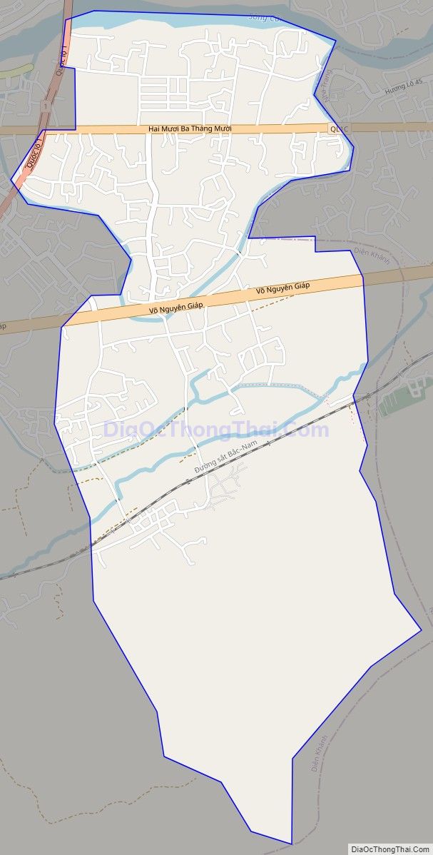 Bản đồ giao thông xã Diên An, huyện Diên Khánh