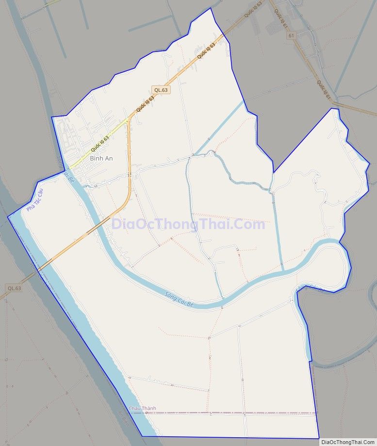Bản đồ giao thông xã Bình An, huyện Châu Thành