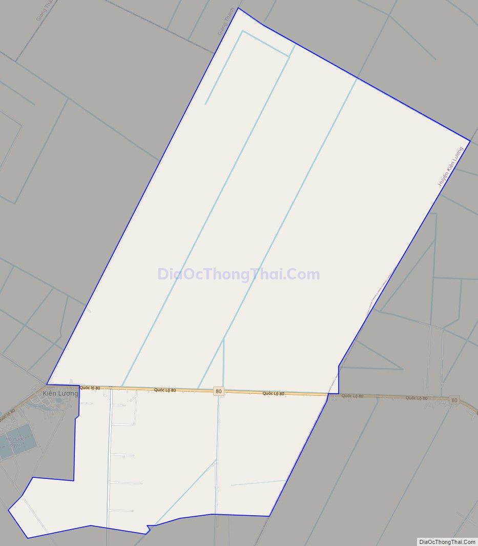 Bản đồ giao thông xã Kiên Bình, huyện Kiên Lương
