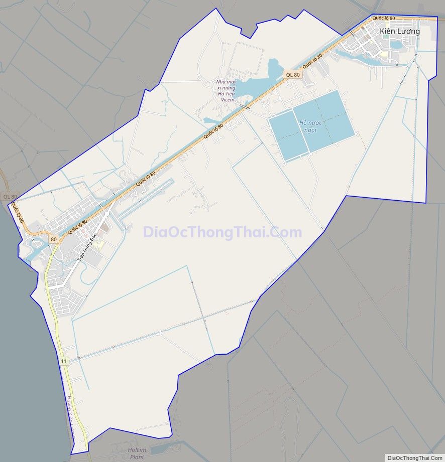 Bản đồ giao thông Thị trấn Kiên Lương, huyện Kiên Lương