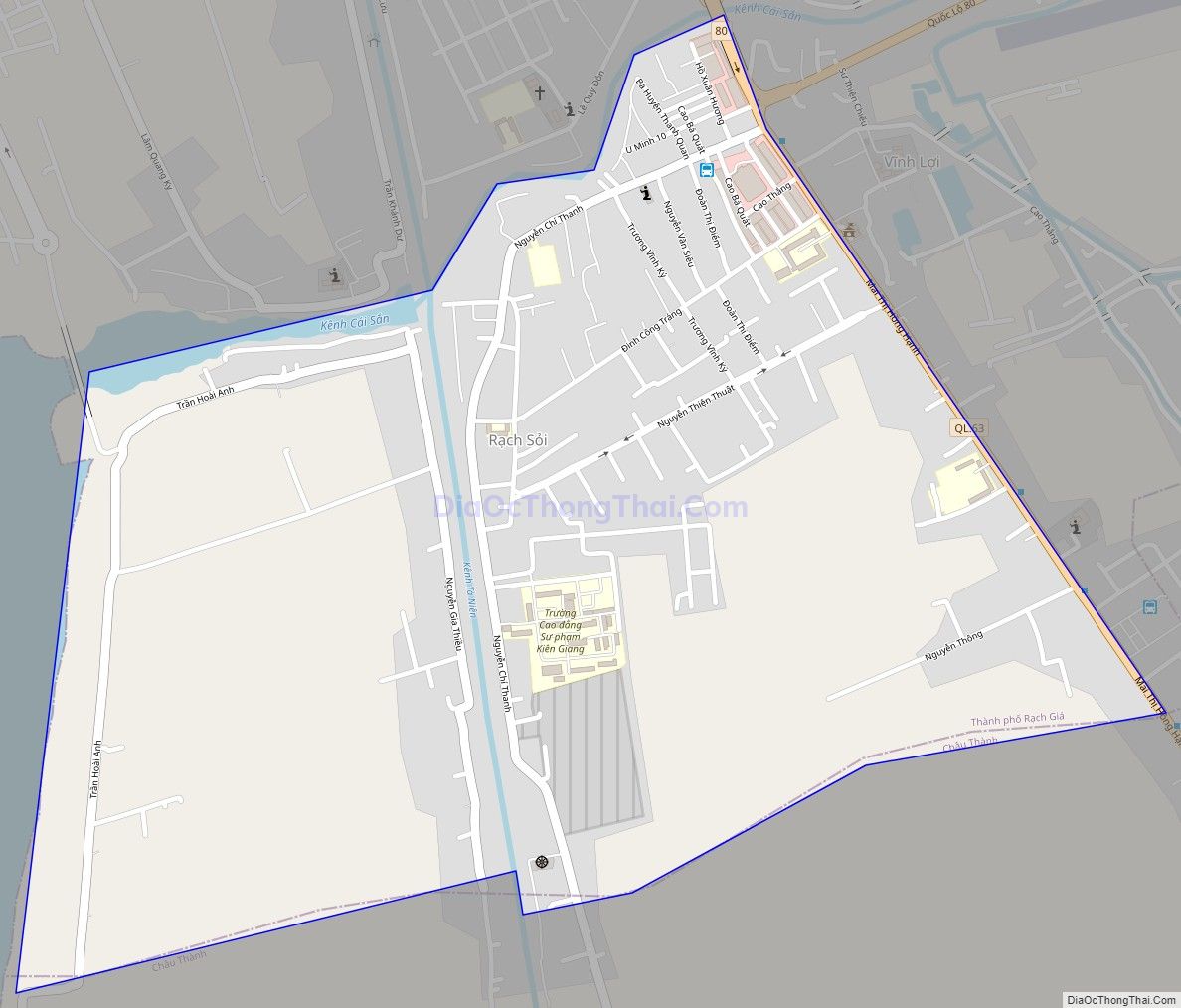 Bản đồ giao thông phường Rạch Sỏi, thành phố Rạch Giá