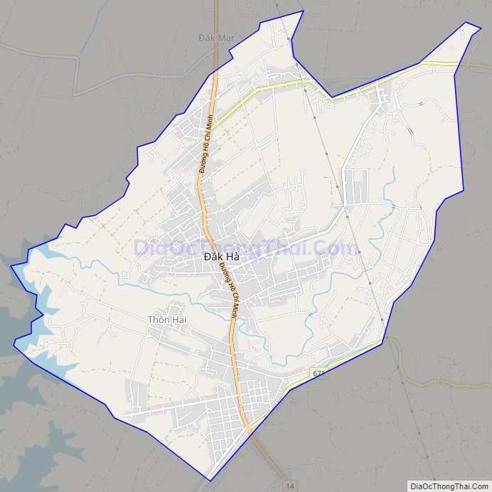Bản đồ giao thông thị trấn Đắk Hà, huyện Đăk Hà