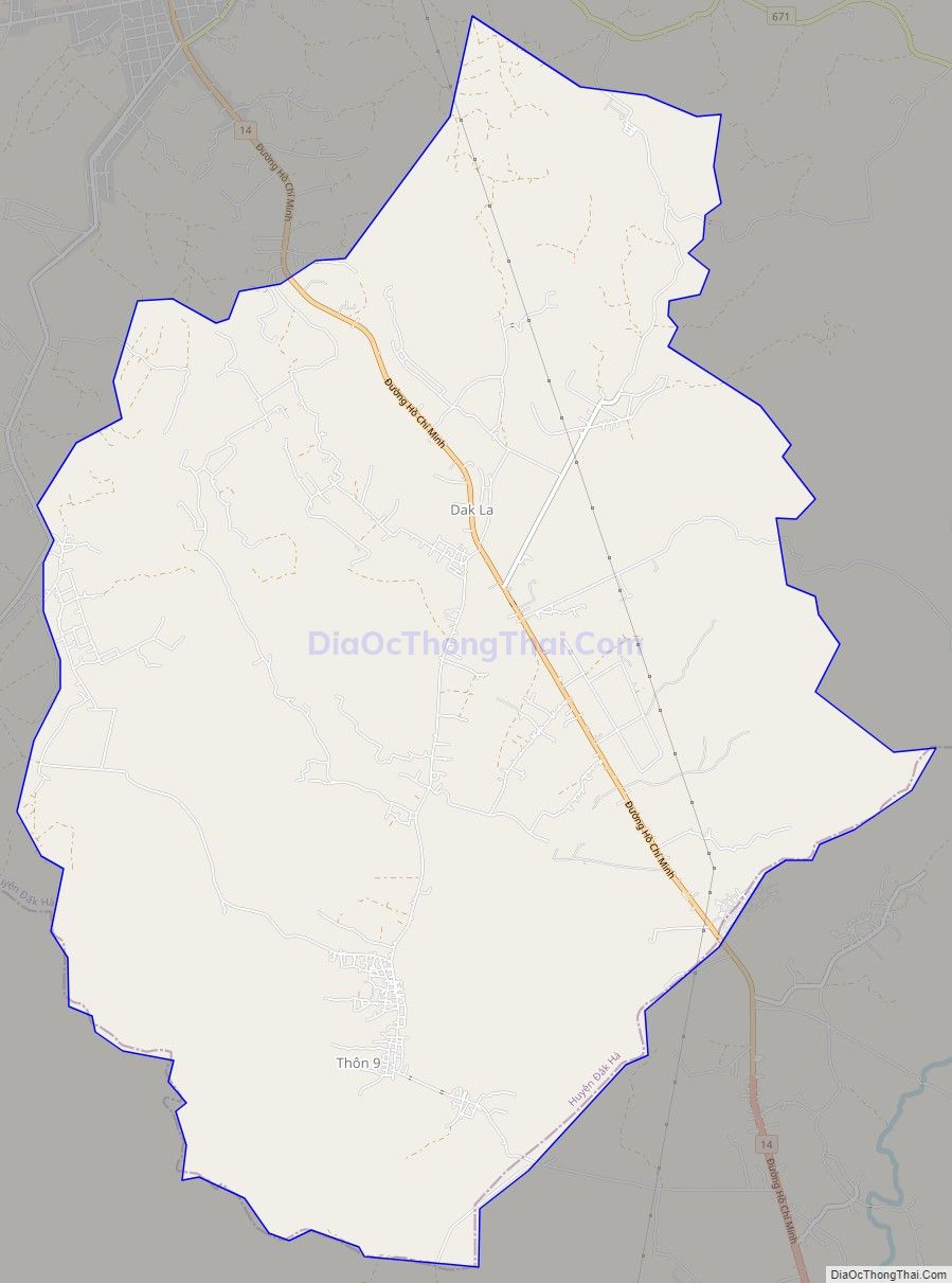 Bản đồ giao thông xã Đắk La, huyện Đăk Hà