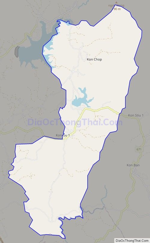 Bản đồ giao thông xã Ngok Wang, huyện Đăk Hà