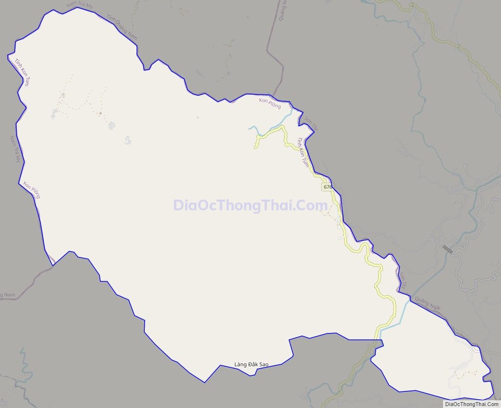 Bản đồ giao thông xã Đắk Nên, huyện Kon Plông