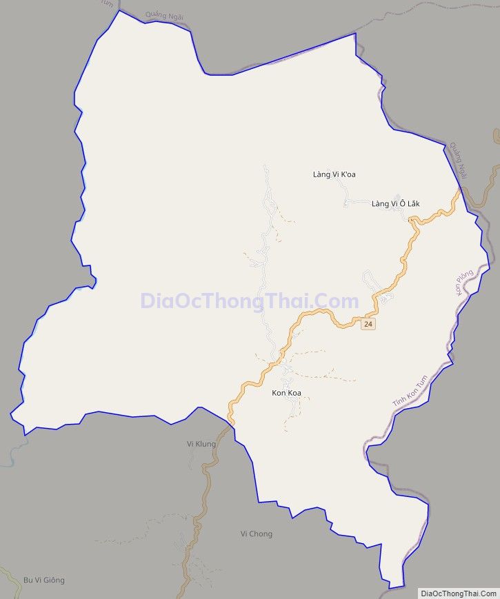 Bản đồ giao thông xã Pờ Ê, huyện Kon Plông