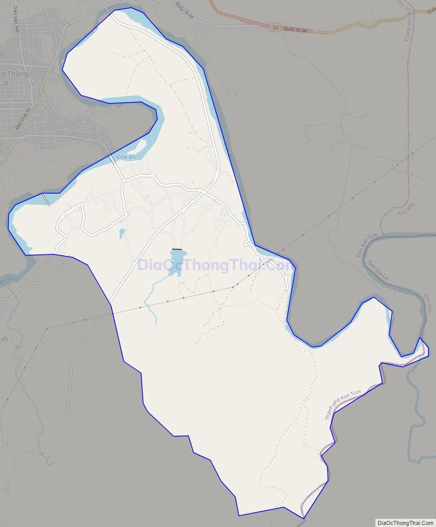 Bản đồ giao thông xã Đăk Rơ Wa, thành phố Kon Tum
