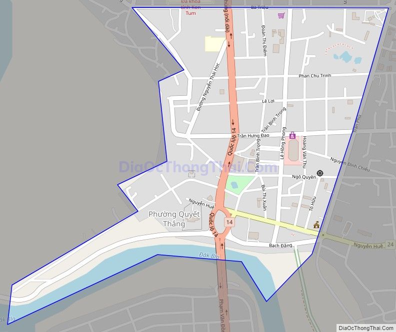 Bản đồ giao thông phường Quyết Thắng, thành phố Kon Tum