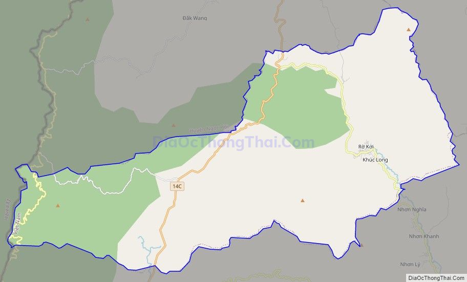 Bản đồ giao thông xã Rơ Kơi, huyện Sa Thầy