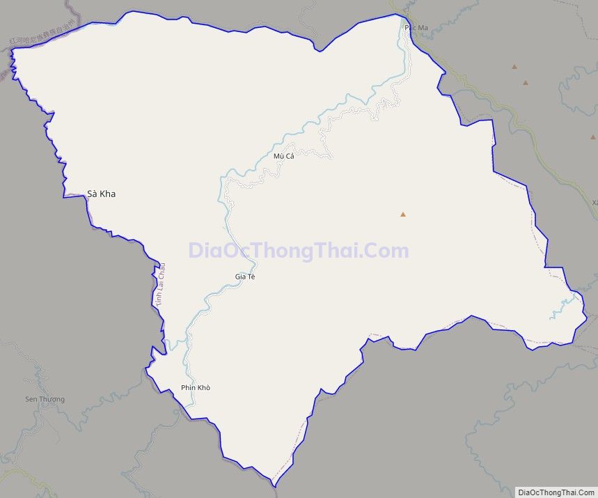Bản đồ giao thông xã Mù Cả, huyện Mường Tè