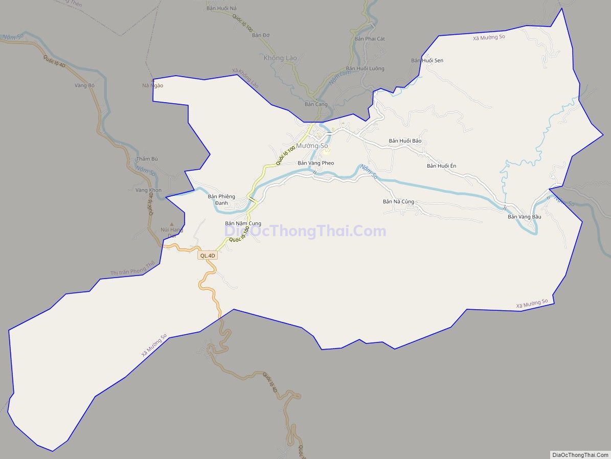 Bản đồ giao thông xã Mường So, huyện Phong Thổ