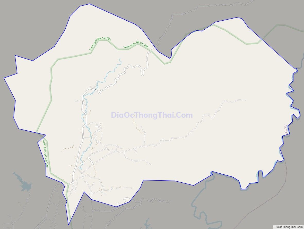 Bản đồ giao thông xã Tiên Hoàng, huyện Cát Tiên