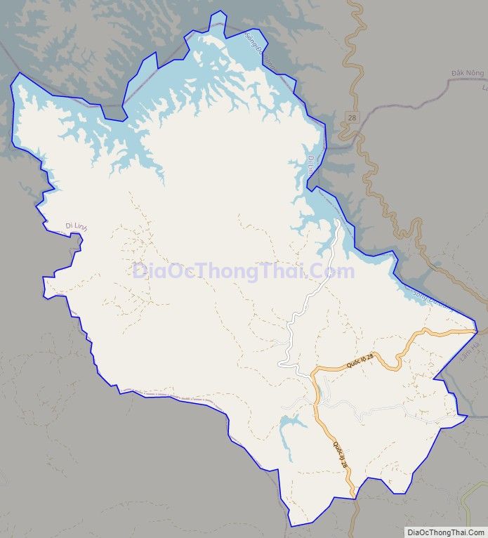 Bản đồ giao thông xã Đinh Trang Thượng, huyện Di Linh