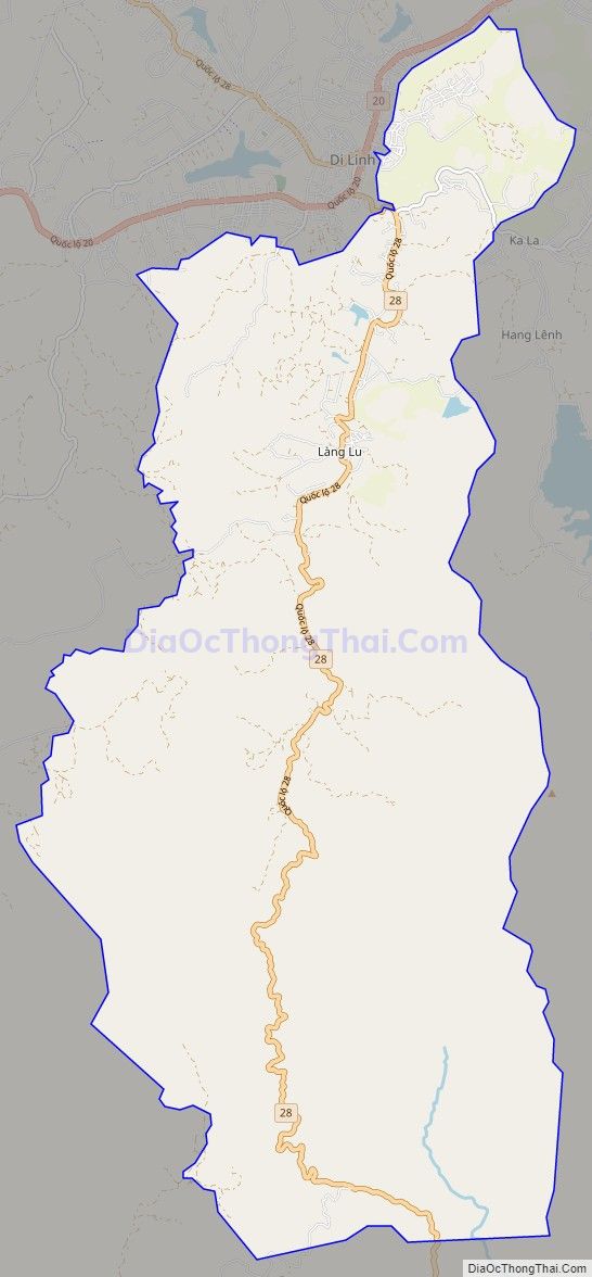 Bản đồ giao thông xã Gung Ré, huyện Di Linh