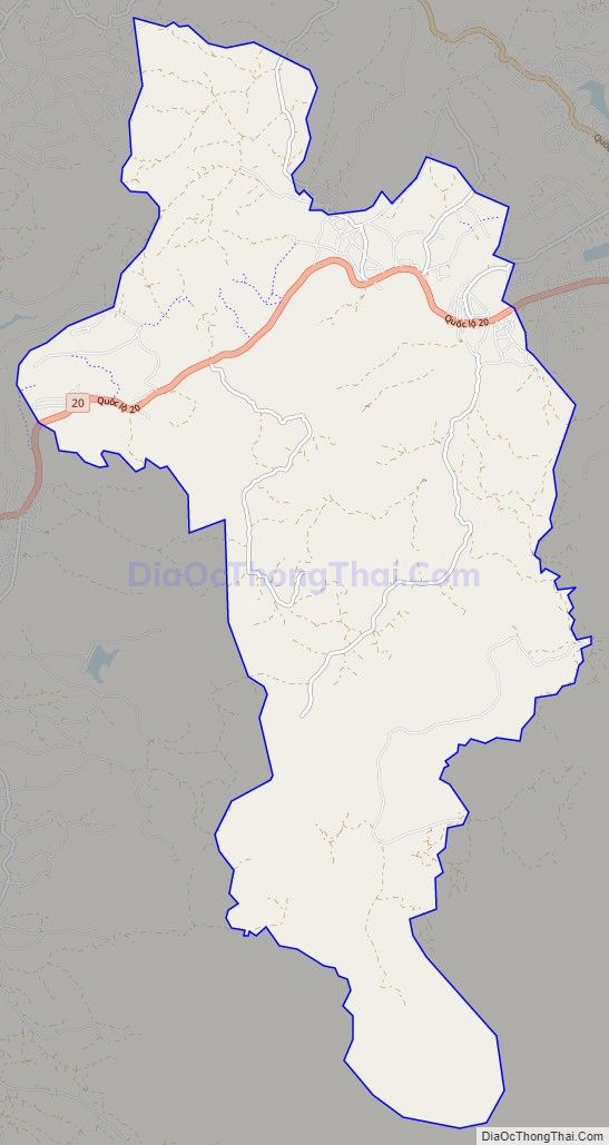 Bản đồ giao thông xã Liên Đầm, huyện Di Linh