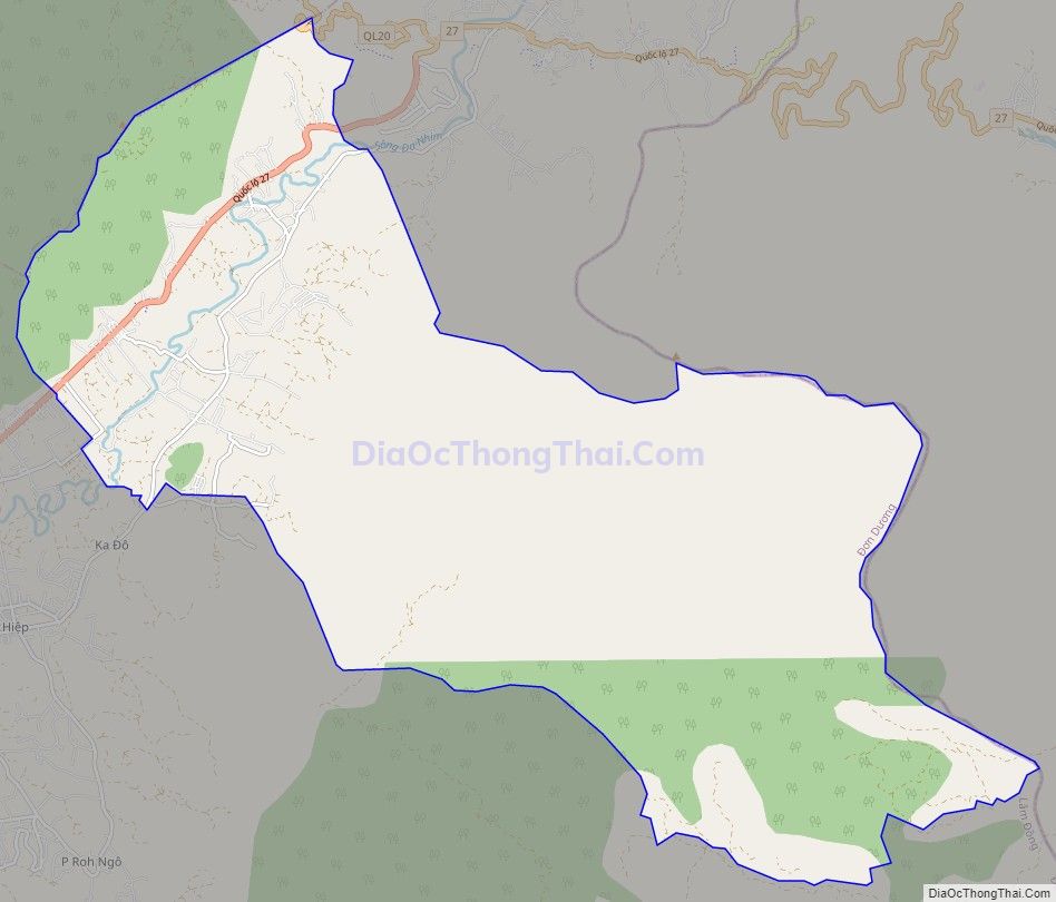Bản đồ giao thông xã Lạc Xuân, huyện Đơn Dương