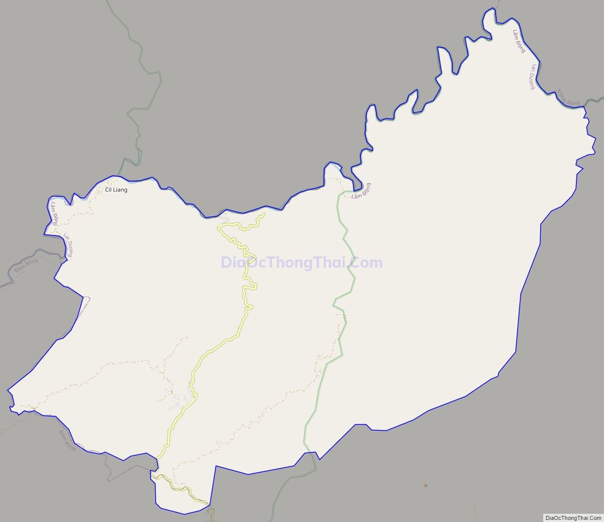 Bản đồ giao thông xã Đưng KNớ, huyện Lạc Dương