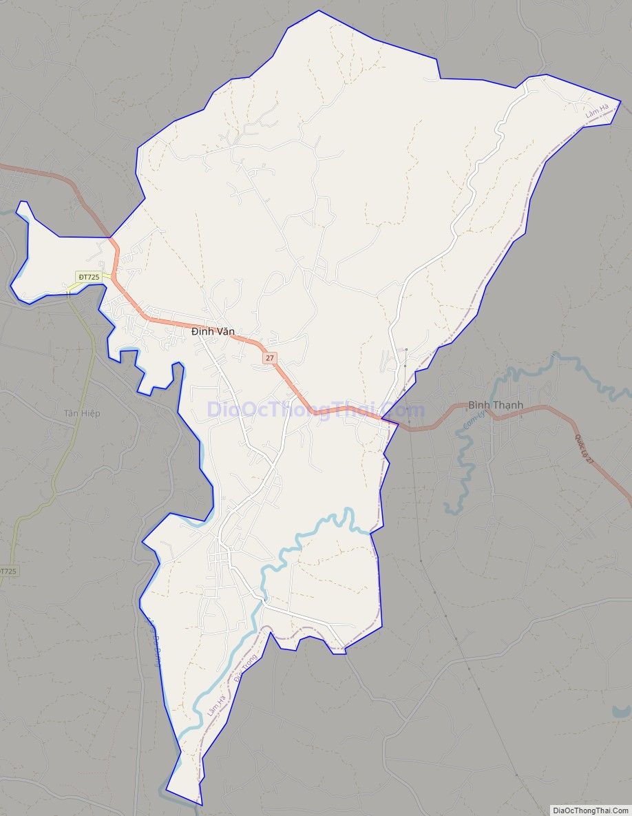 Bản đồ giao thông Thị trấn Đinh Văn, huyện Lâm Hà