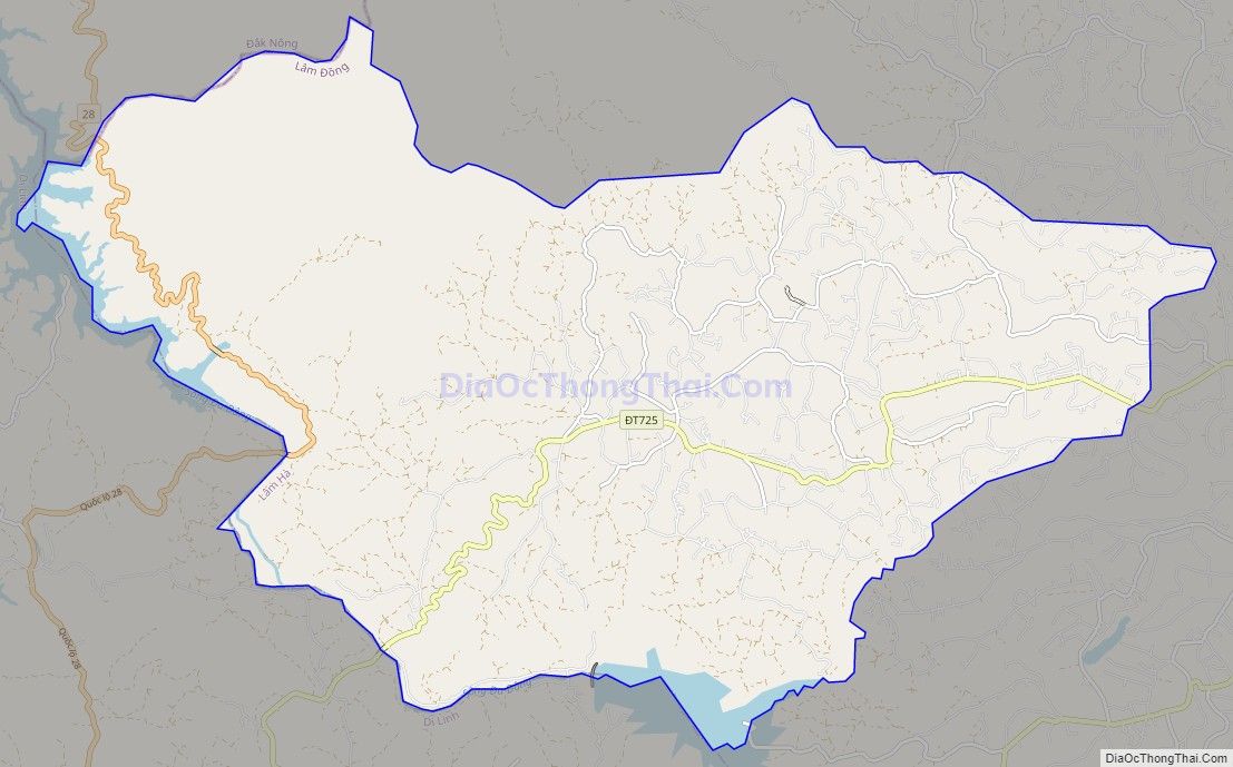 Bản đồ giao thông xã Tân Thanh, huyện Lâm Hà