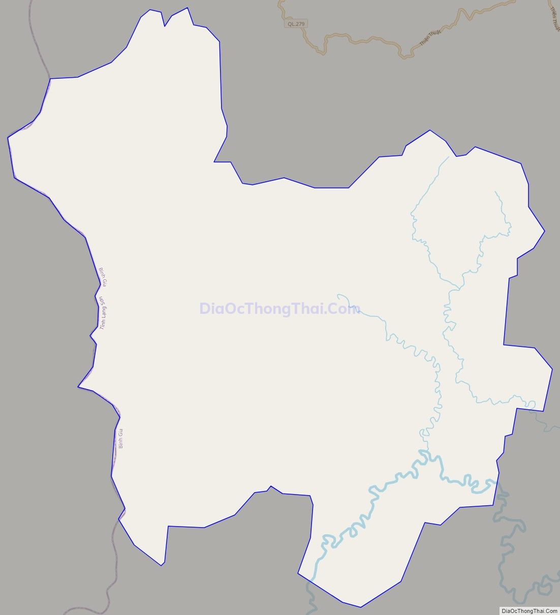 Bản đồ giao thông xã Thiện Long, huyện Bình Gia