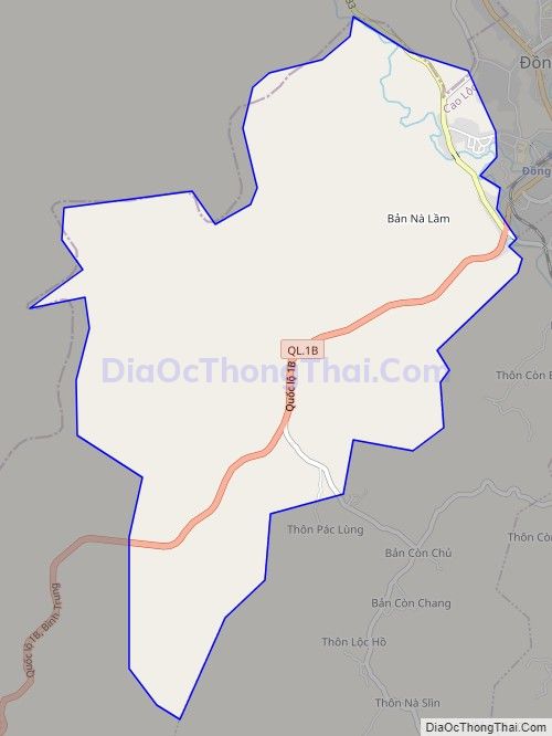 Bản đồ giao thông xã Hồng Phong, huyện Cao Lộc