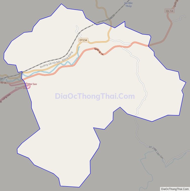 Bản đồ giao thông xã Nhân Lý, huyện Chi Lăng