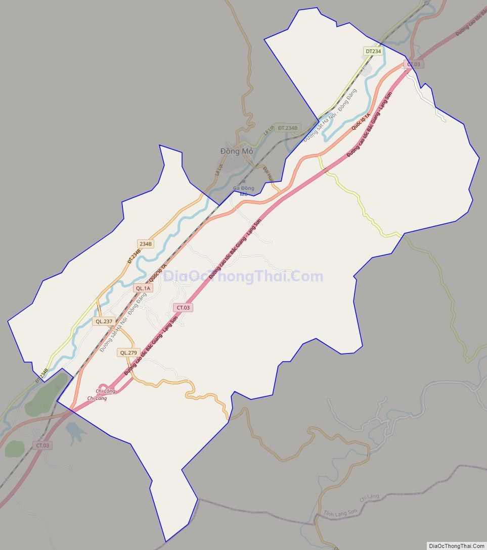 Bản đồ giao thông xã Quang Lang (cũ), huyện Chi Lăng