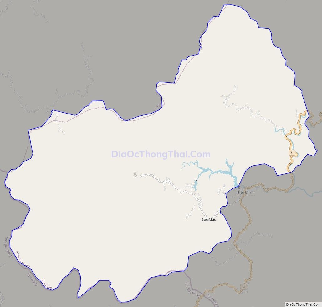 Bản đồ giao thông xã Thái Bình, huyện Đình Lập