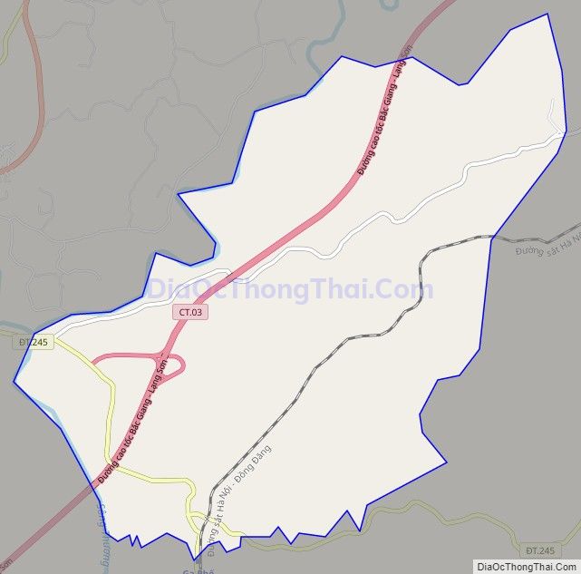 Bản đồ giao thông xã Hồ Sơn, huyện Hữu Lũng