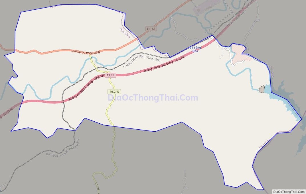 Bản đồ giao thông xã Hòa Lạc, huyện Hữu Lũng