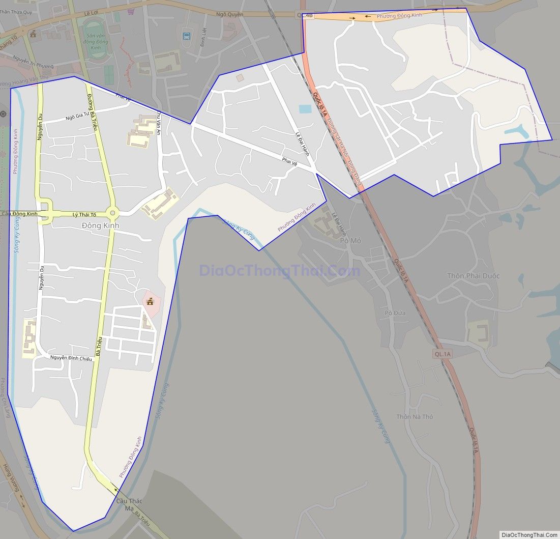 Bản đồ giao thông phường Đông Kinh, thành phố Lạng Sơn