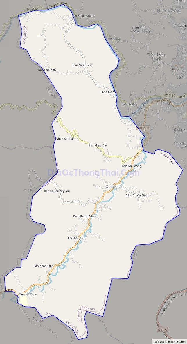 Bản đồ giao thông xã Quảng Lạc, thành phố Lạng Sơn