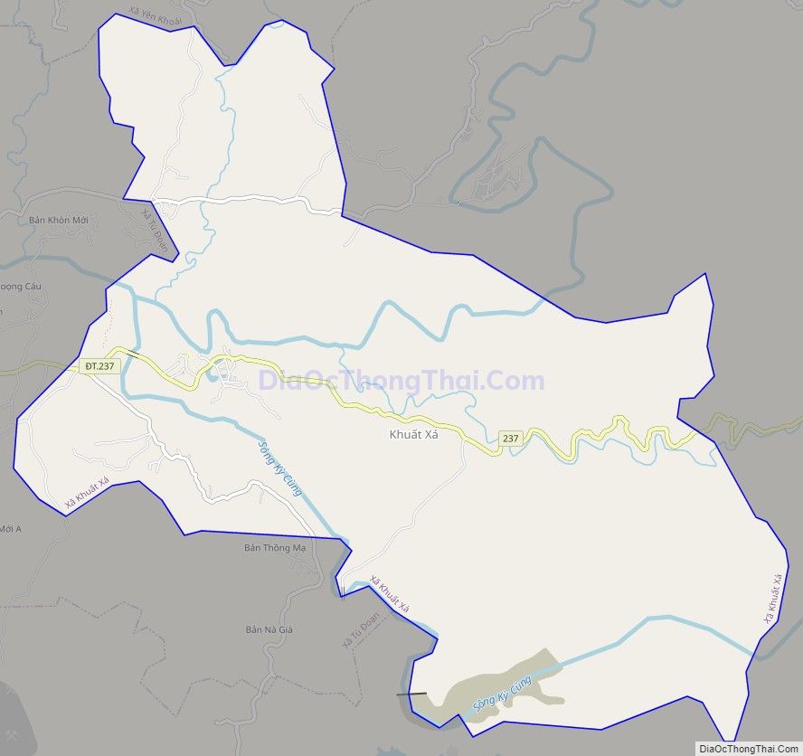 Bản đồ giao thông xã Khuất Xá, huyện Lộc Bình