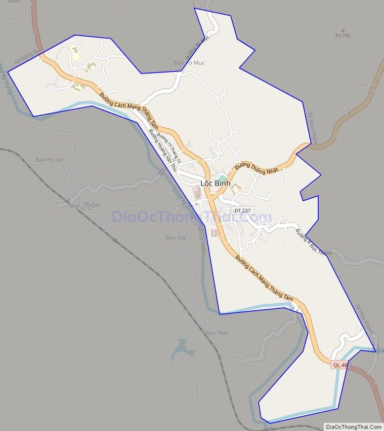 Bản đồ giao thông Thị trấn Lộc Bình, huyện Lộc Bình
