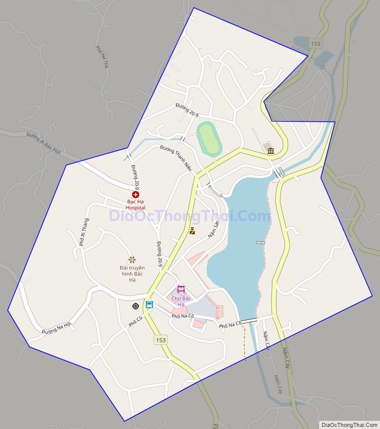 Bản đồ giao thông Thị trấn Bắc Hà, huyện Bắc Hà