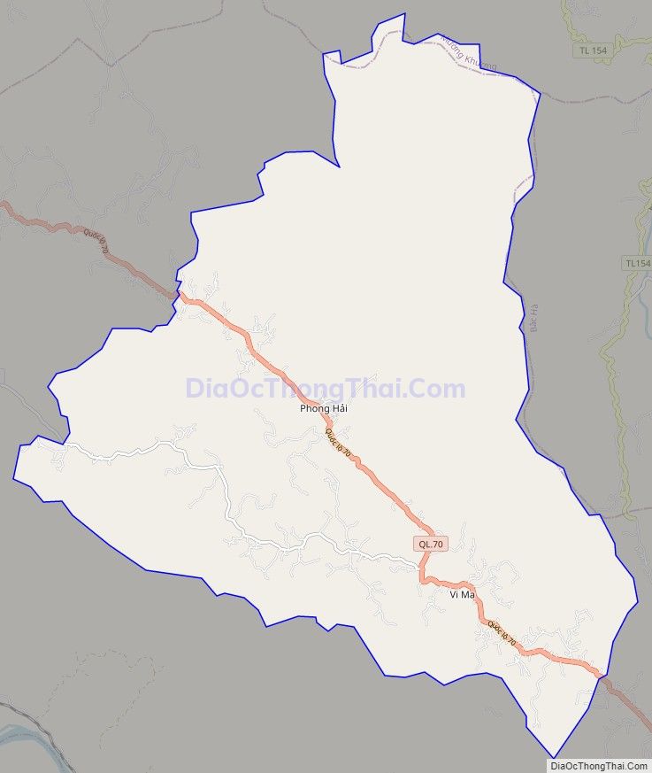 Bản đồ giao thông Thị trấn Nông trường Phong Hải, huyện Bảo Thắng