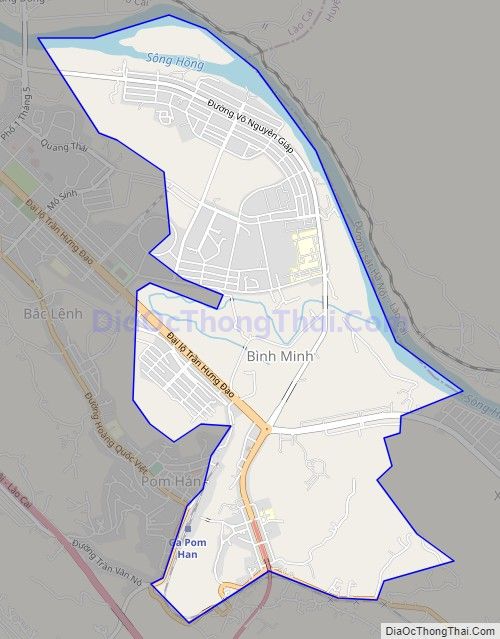 Bản đồ giao thông phường Bình Minh, thành phố Lào Cai