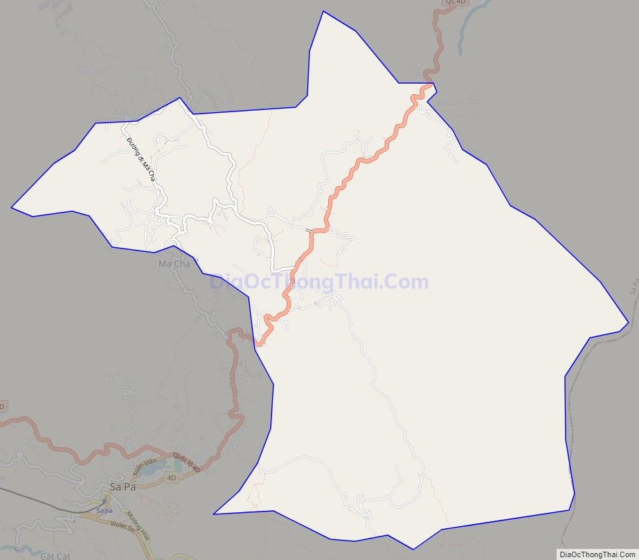 Bản đồ giao thông phường Sa Pả, thị xã Sa Pa