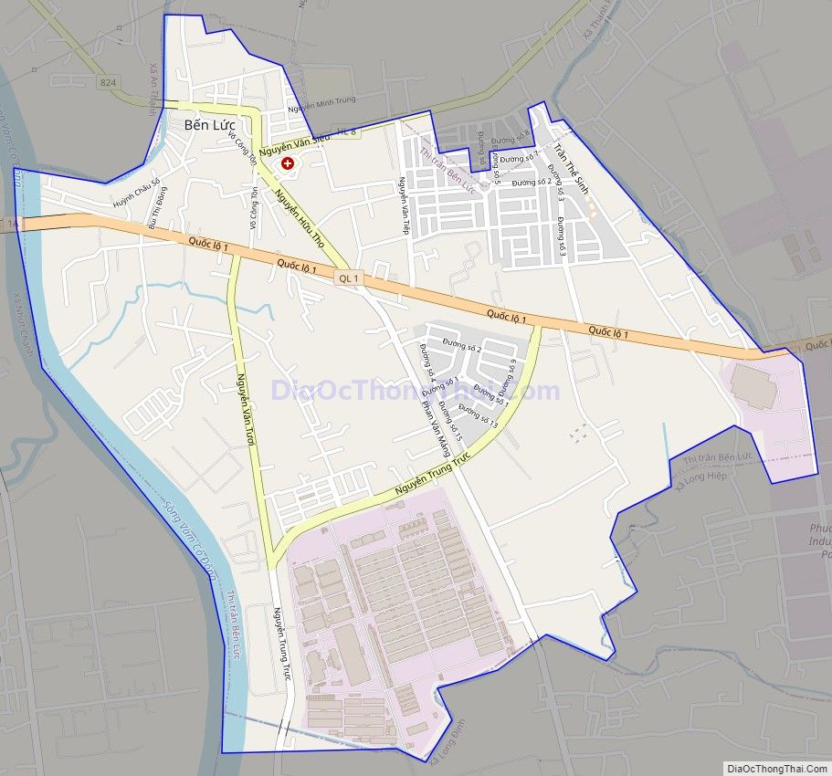 Bản đồ giao thông Thị trấn Bến Lức, huyện Bến Lức