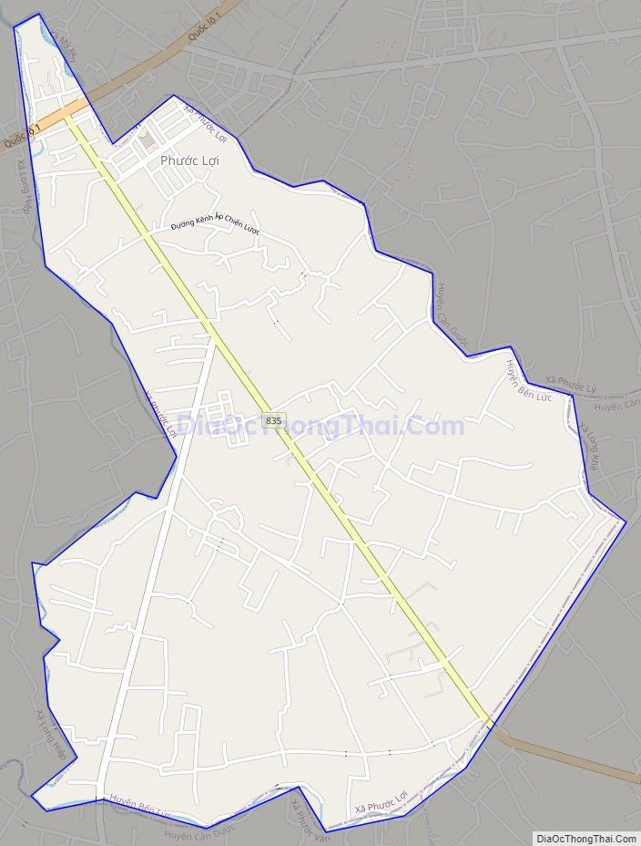 Bản đồ giao thông xã Phước Lợi, huyện Bến Lức