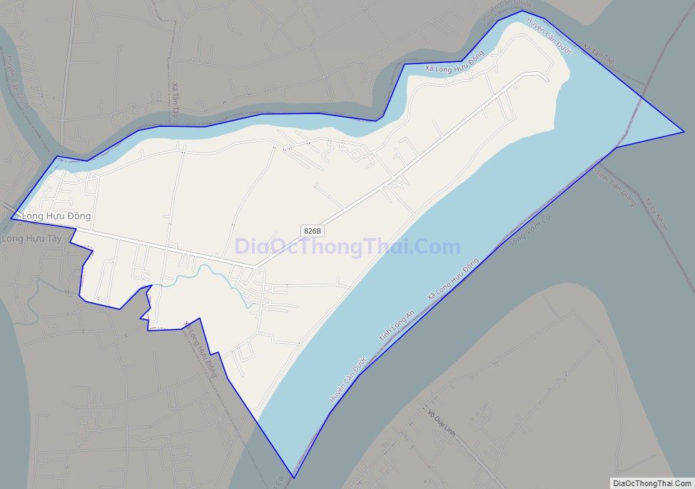 Bản đồ giao thông xã Long Hựu Đông, huyện Cần Đước