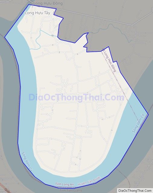 Bản đồ giao thông xã Long Hựu Tây, huyện Cần Đước