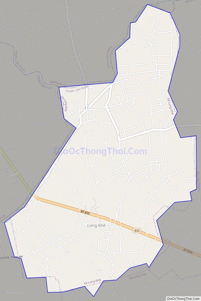 Bản đồ giao thông xã Long Khê, huyện Cần Đước