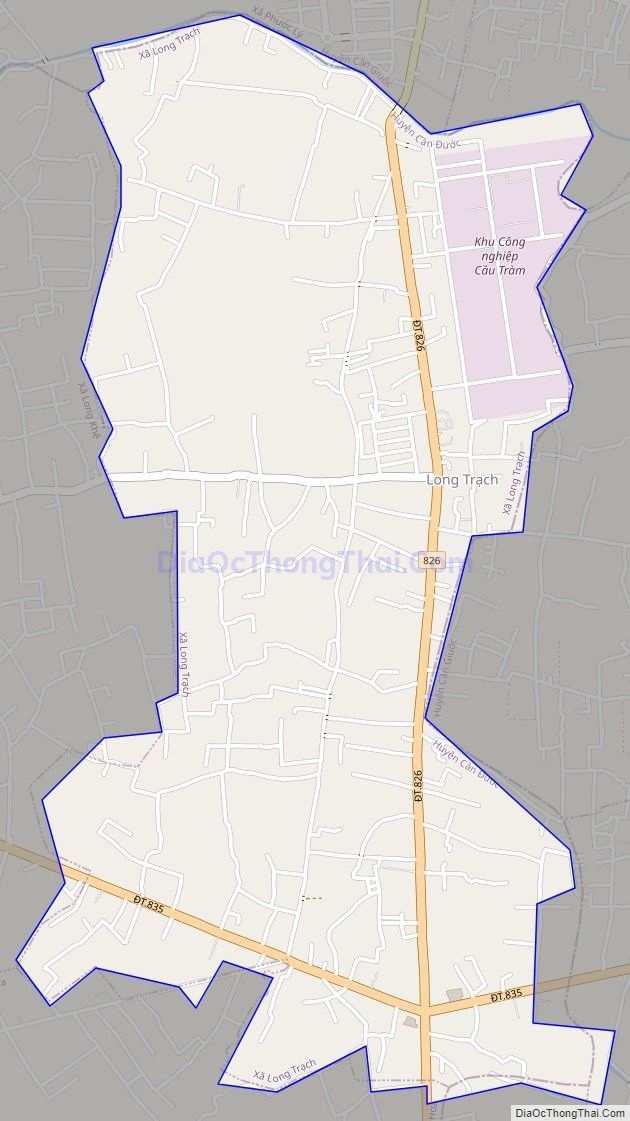 Bản đồ giao thông xã Long Trạch, huyện Cần Đước
