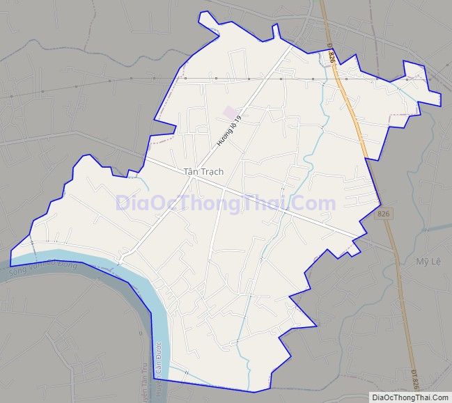 Bản đồ giao thông xã Tân Trạch, huyện Cần Đước